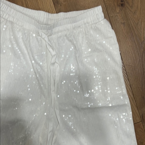 White Sequin Shorts - Picture 5 of 6